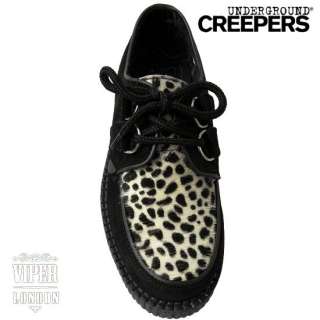 UNDERGROUND Womens Lace Up Leopard Creepers Size 3   8  