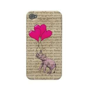  Vintage pink elephant balloons Iphone 4 Case mate Case 