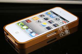 New Deluxe Yellow Luxury Steel Aluminum Chrome Case Cover For IPhone 4 