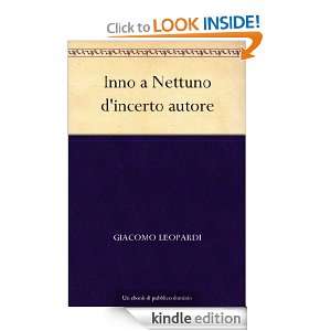 Inno a Nettuno dincerto autore (Italian Edition) Giacomo Leopardi 