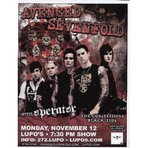  Avenged Sevenfold Providence Concert Poster MINT