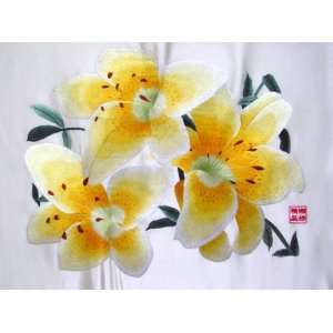    Chinese Silk Embroidery Wall Hanging Flower 