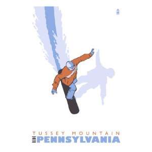   Pennsylvania, Stylized Snowboarder Giclee Poster Print