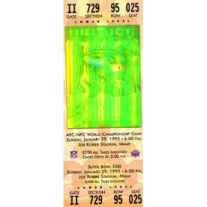  Super Bowl XXIX Commemorative Ticket January 29, 1995 