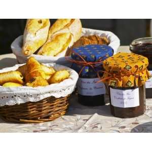 Wicker Basket with Croissants and Breads, Clos Des Iles, Le Brusc, Var 