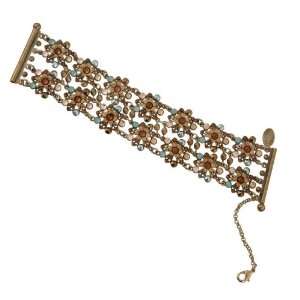 Michal Negrin Thrilling Two Tiered Bracelet Adorned with Hand Painted 
