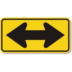 Arrow (two Headed bi directional) Fluorescent YellowGreen Sign, 24 x 