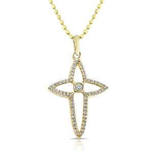   Yellow Gold Diamond North Star Pendant (1/6cttw, IJ, I1 I2) Jewelry