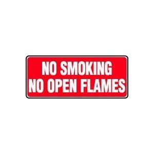  NO SMOKING NO OPEN FLAMES 7 x 17 Aluminum Sign