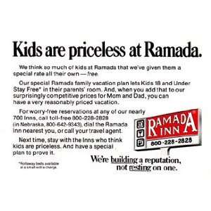  Print Ad 1977 Ramada Inn Kids are Priceless Ramada Inn Books