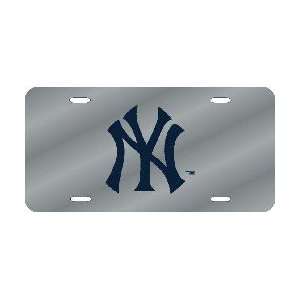    New York Yankees SILVER Laser Cut License Plate