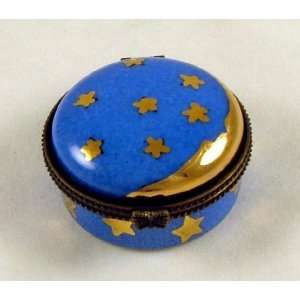  Blue Night Silver Star Moon Trinket box