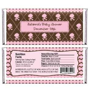 Modern Baby Girl (Pink & Brown)   Personalized Candy Bar Wrapper Baby 
