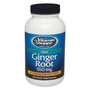  Vitamin Shoppe   Ginger Root, 550 mg, 300 capsules Health 