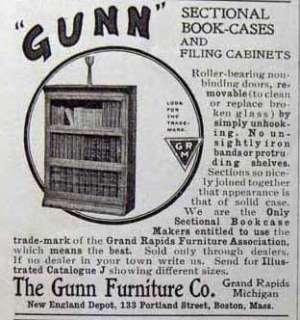   original print advertising for Gunn Furniture 133 Portland St. Boston