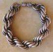 VINTAGE MEXICAN BRACELET HAND MADE IN TAXCO THICK .75 ROPE 925 SILVER 