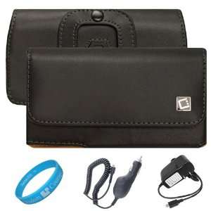 Black Noble Edition Horizontal Holster Carrying Case with Spring Belt 