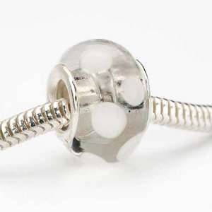  Murano Style Glass Lampwork Bead Fits Pandora Clear With 