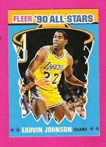 1990/91 Fleer Basketball Earvin Johnson #4 All Star HOF  