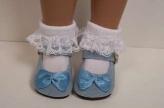 LT BLUE SUEDE Mary Jane Doll Shoes FOR 16  17 Sasha♥  