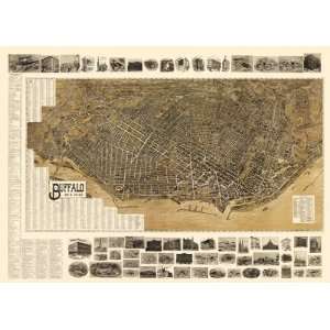  BUFFALO NEW YORK (NY) PANORAMIC MAP 1902