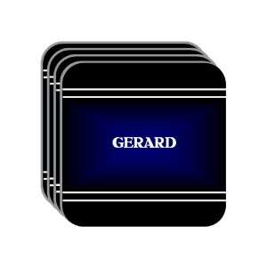 Personal Name Gift   GERARD Set of 4 Mini Mousepad Coasters (black 