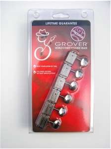 VINTAGE DELUXE CHROME GROVER GUITAR TUNERS SET   136N6  