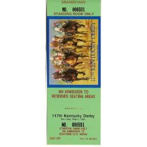  1991 Kentucky Derby Full Ticket Strike the Gold 