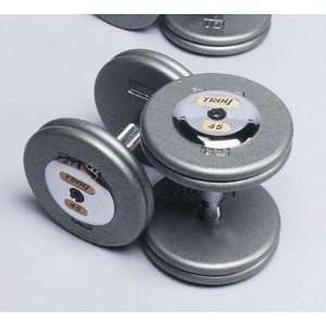  Troy Barbell 37.5 lbs Pro Style Cast Dumbbells in Gray (Set 