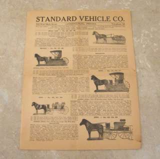   Vehicle Company Lawrenceburg IN Horse Pony Buggy Sales Literature
