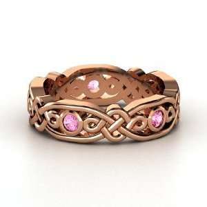   Alhambra Band, 14K Rose Gold Ring with Pink Sapphire Jewelry