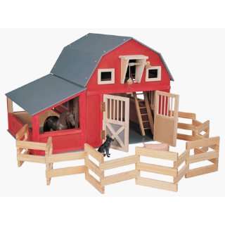  Maxim Red Barn w/Side Stall & Corral Toys & Games