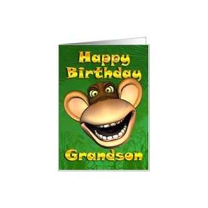  Happy Birthday Grandson Monkey Banana Card Toys & Games