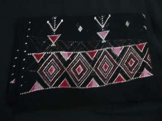 Unique lovely black Assuit shawl with elaborate deco design. black 