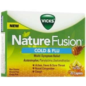 Vicks Nature Fusion Cold & Flu Multi Symptom Relief, Caplets, Real 