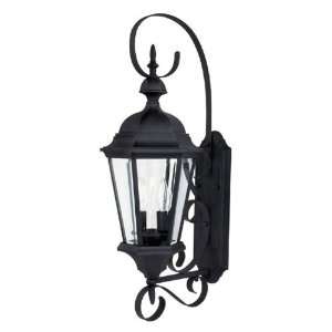   Carriage House 2 Light Exterior Wall Lantern, Black Finish with Clear