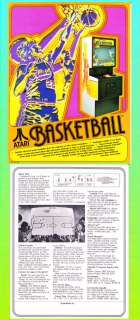 atari basketball 1979 arc ade game flyer 8 1 2 by 11 original 