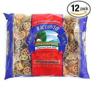 Racconto Tri  Color Wagon Wheels, 16 Ounce Packages (Pack of 12 