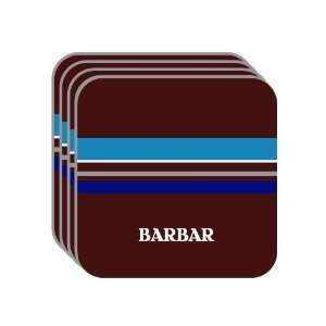 Personal Name Gift   BARBAR Set of 4 Mini Mousepad Coasters (blue 