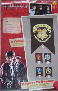 Harry Potter Hogwarts School Logo Wall Banner 20 x 30, NEW SEALED 