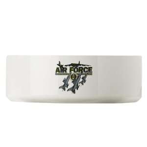   Food Water Bowl US Air Force with Planes and Fighter Jets with Emblem