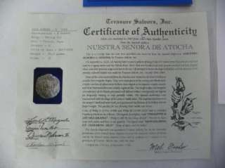 Atocha Shipwreck, Mel Fisher, 8 Reales Silver Coin A201  