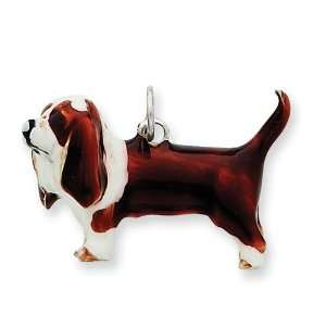 Basset Hound Charm in Sterling Silver
