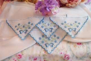 12~Embroidered Blue Lace Triangle APPLIQUES Baby Doll L  
