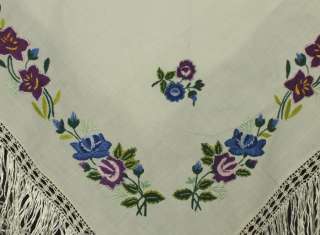    embroidered floral shawl ethnic folk costume POLAND regional trendy