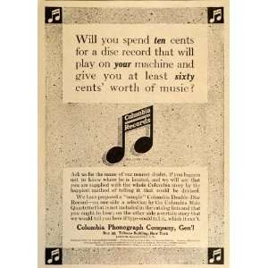  Phonograph Company Records   Original Print Ad