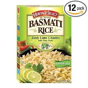 Heritage Select Basmati Rice, Zesty Lime Cilantro, 6.5 Ounce Boxes 