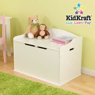 KidKraft Austin Wood Toy Box Chest & Bench   White 706943149515  