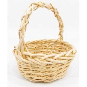  Wicker basket rd willow hndl natural sm