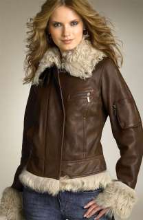 UGG® Australia Leather Flight Jacket with Toscano Trim